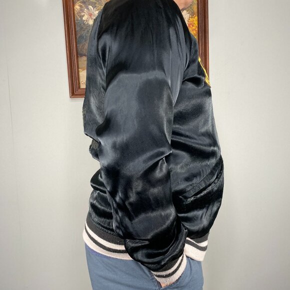 Felix the Cat US NAVY VF-31 Bomber Jacket Men's Medium Black Military Casual - Picture 2 of 13